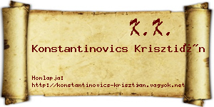 Konstantinovics Krisztián névjegykártya